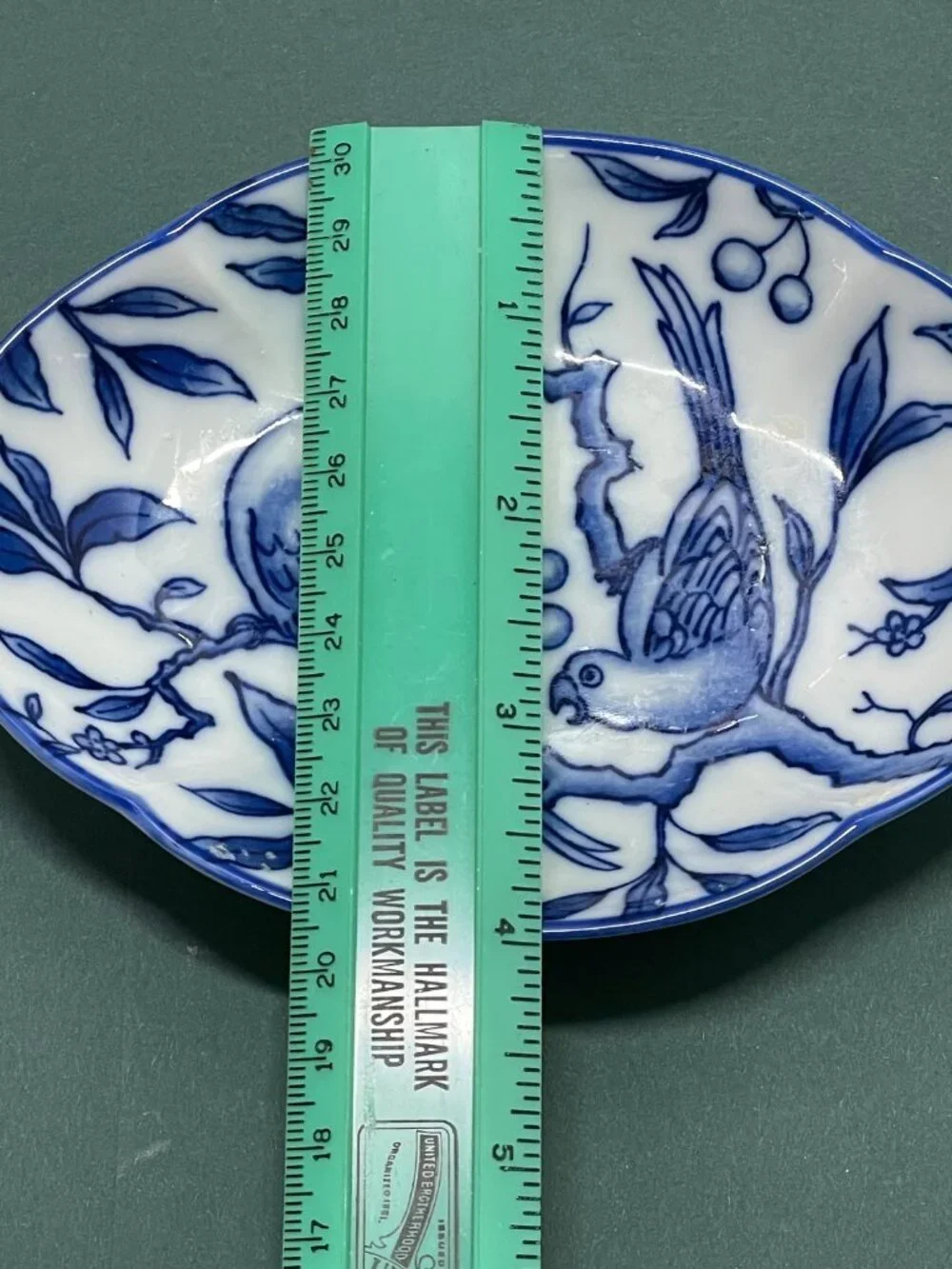 Pier 1 Imports Blue White Bird Oval Trinket Dish Japan Porcelain Decorative